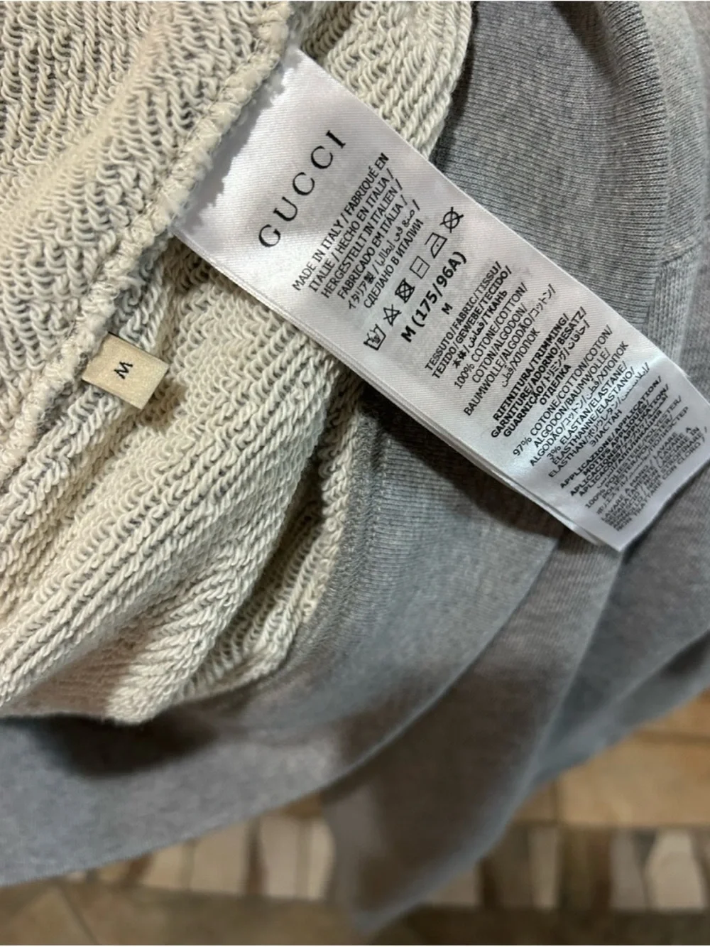 Gucci embroidered interlocking G jersey cotton hoodie size medium